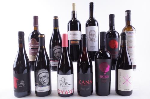 ELEVEN BOTTLES EASTERN EUROPEAN AND ONE ASIAN RED WINE