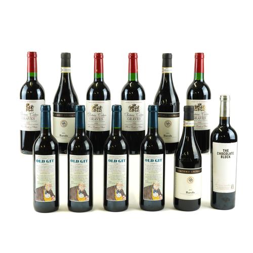 TWELVE BOTTLES RED WINE (12)