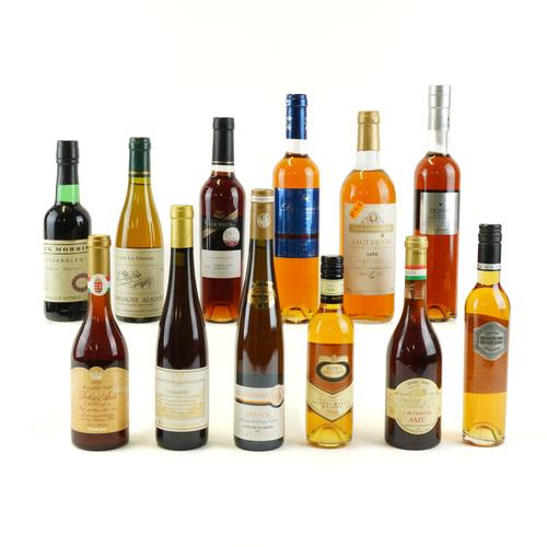 TWELVE BOTTLES DESSERT AND WHITE WINE AND LIQUEURS (12)