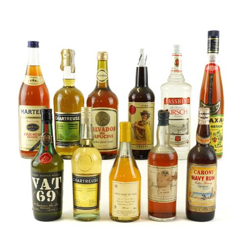 ELEVEN BOTTLES VARIOUS VINTAGE SPIRITS (11)
