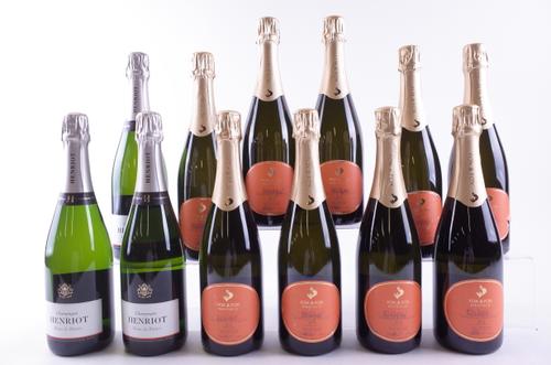 THREE BOTTLES CHAMPAGNE AND NINE ENGLISH SPARKLING WINE