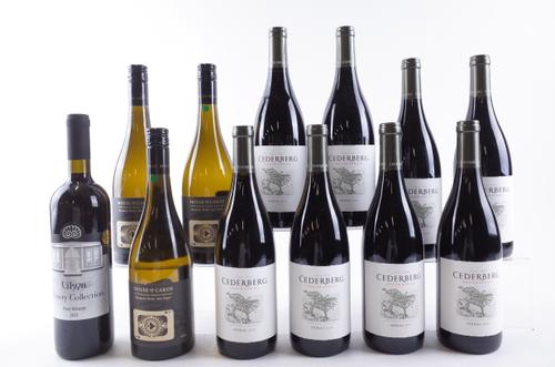 EIGHT BOTTLES SOUTH AFRICAN AND ONE TURKISH RED WINE AND THREE AUSTRALIAN WHITE WINE