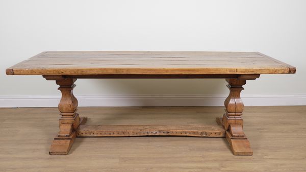 A 17TH CENTURY STYLE OAK REFECTORY TABLE