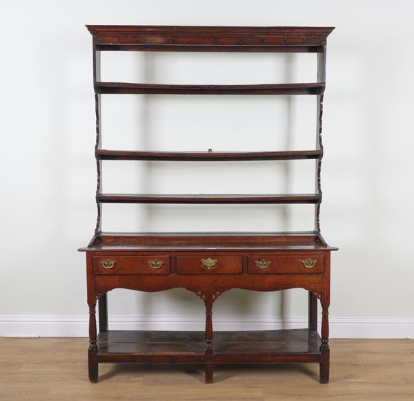 AN 18TH CENTURY OAK POT BOARD DRESSER