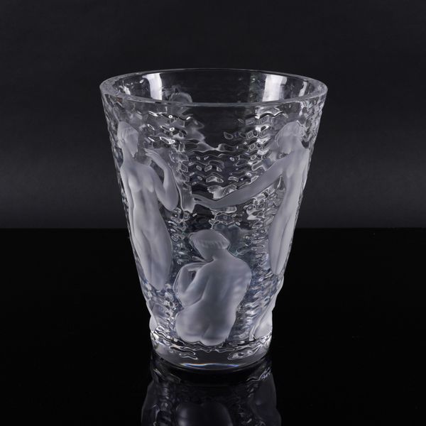 A LALIQUE CLEAR AND FROSTED `ONDINES' VASE