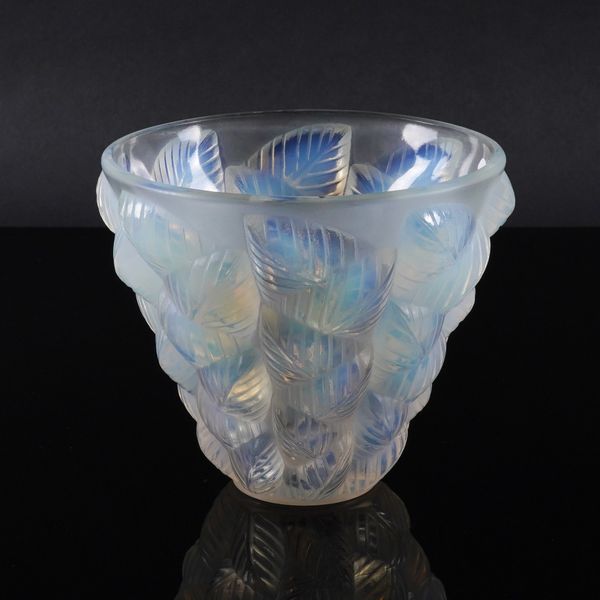 A LALIQUE OPALESCENT GLASS `MOISSAC' VASE