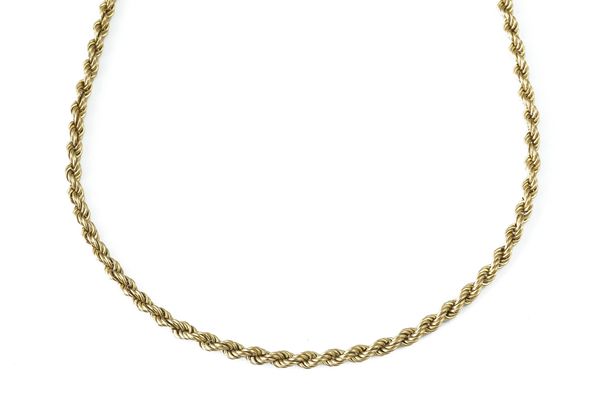 A 9CT GOLD ROPETWIST LINK NECKCHAIN