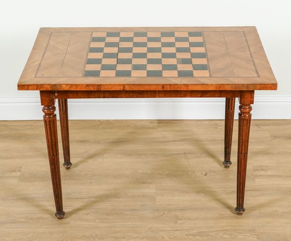 AN 19TH CENTURY ITALIAN WALNUT GAMES TABLE