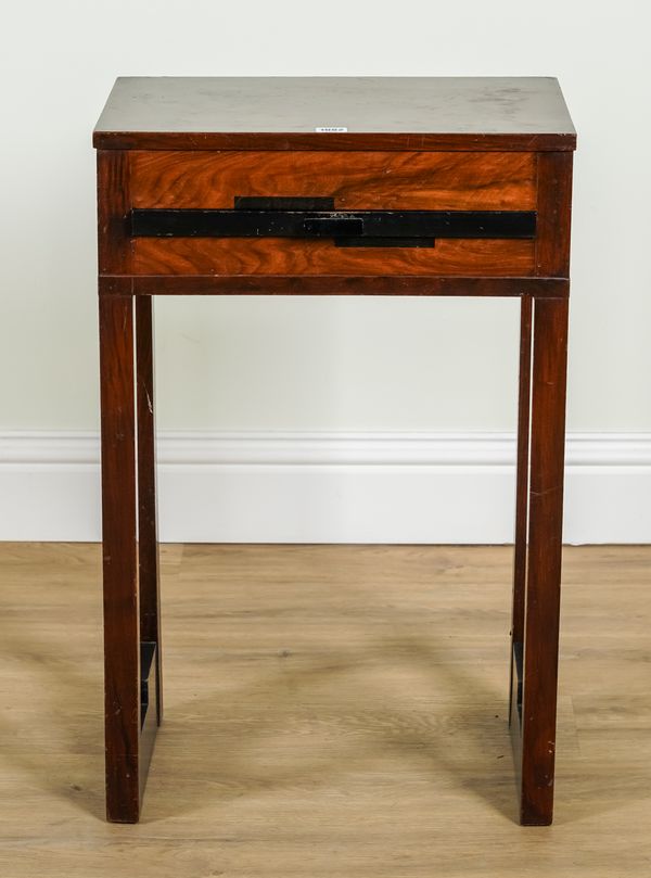 ACME PRODUCT J.J FAULKNER; AN ART DECO WALNUT SINGLE DRAWER SIDE TABLE