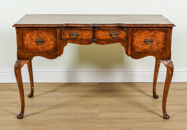 A MID 18TH CENTURY STYLE WALNUT THREE DRAWER SIDE TABLE