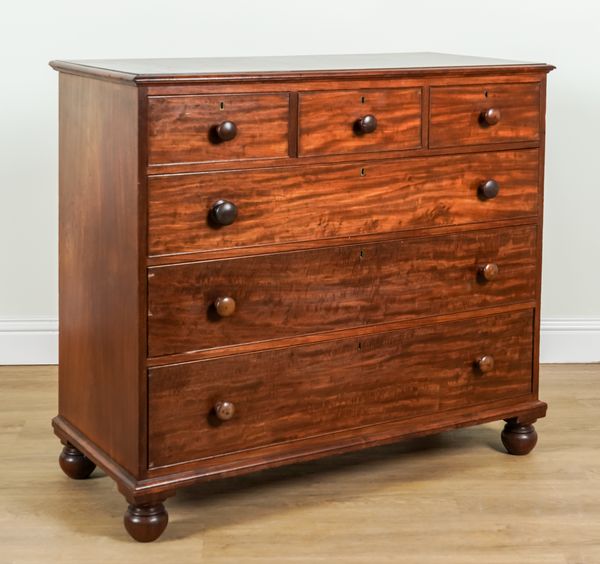 POSSIBLY GILLOWS OF LANCASTOR; A VICTORIAN MAHOGANY SIX DRAWER CHEST