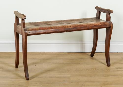 AN UNUSUAL LATE 19TH CENTURY MAHOGANY WINDOW SEAT