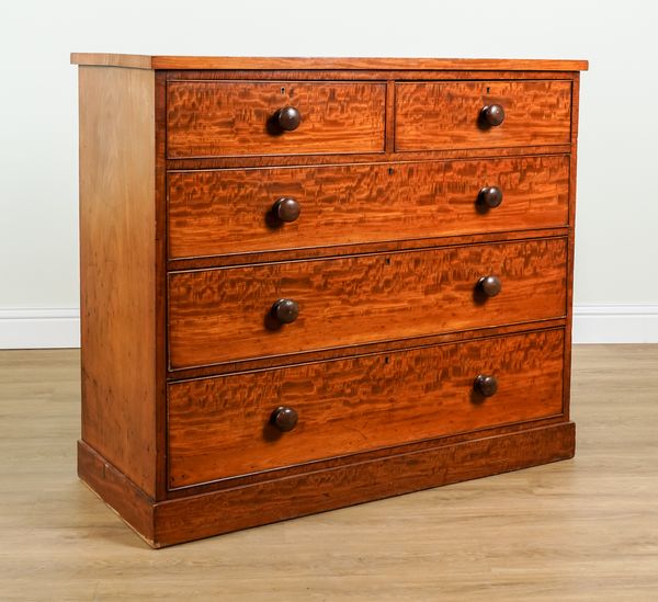 A VICTORIAN MAHOGANY FIVE DRAWER CHEST