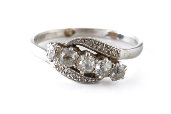 A PLATINUM AND DIAMOND RING