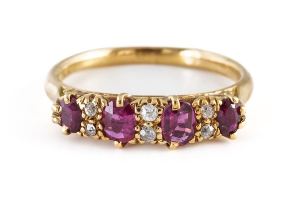 A RUBY AND DIAMOND RING