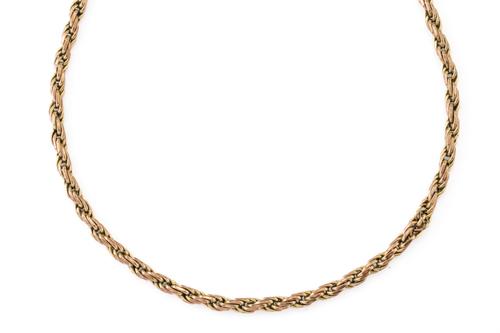 A 9CT GOLD MULTIPLE ROPETWIST LINK NECKCHAIN