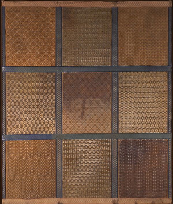 A JAPANESE MEIJI FABRIC SAMPLE SCREEN