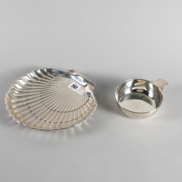 A STERLING BISCUIT DISH AND A STERLING BOWL (2)