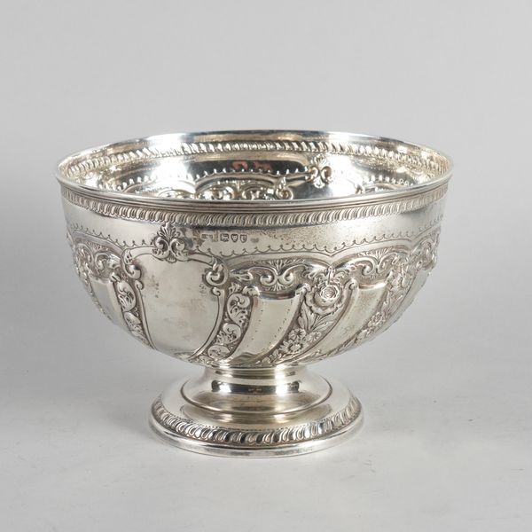 A VICTORIAN SILVER ROSE BOWL