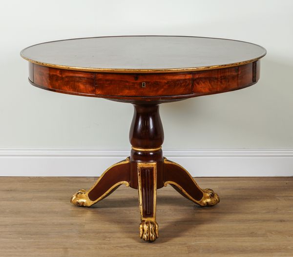 AN EARLY 19TH CENTURY CONTINENTAL MAHOGANY CIRCULAR CENTRE TABLE