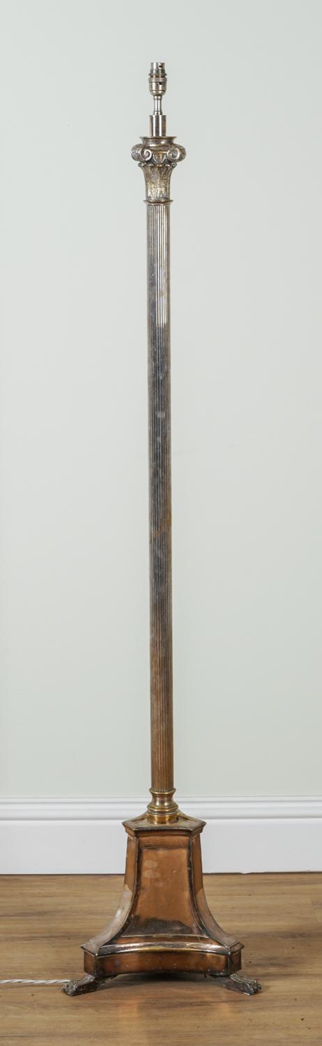 VALENTI SPAIN; A SILVER PLATED IONIC STANDARD LAMP