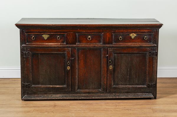 AN 18TH CENTURY OAK DRESSER BASE