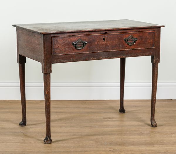 A MID 18TH CENTURY OAK SINGLE DRAWER SIDE TABLE