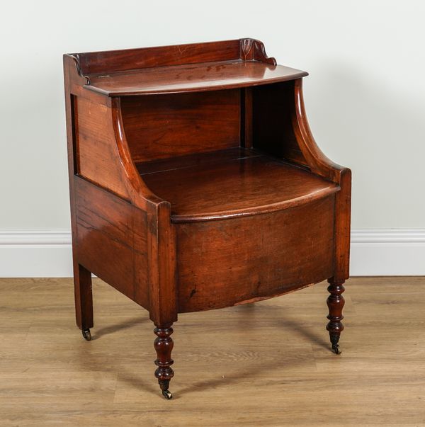 A VICTORIAN MAHOGANY TWO TIER LIFT TOP NIGHT STAND