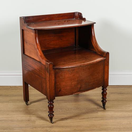 A VICTORIAN MAHOGANY TWO TIER LIFT TOP NIGHT STAND
