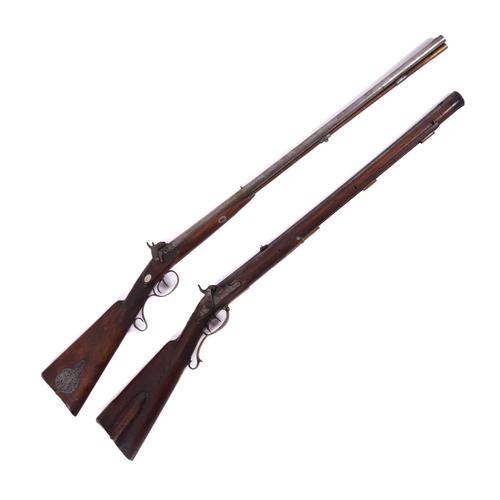 A GERMAN 18 BORE FLINTLOCK CONVERSION "JAEGER" RIFLE 69.5cm barrel (2)