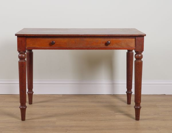 HOLLAND AND SONS; A 19TH CENTURY MAHOGANY SINGLE DRAWER SIDE TABLE