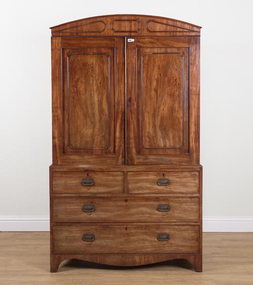 A REGENCY MAHOGANY LINEN PRESS