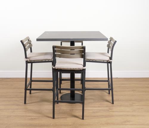 A MODERN GREY SQUARE BAR TABLE (5)