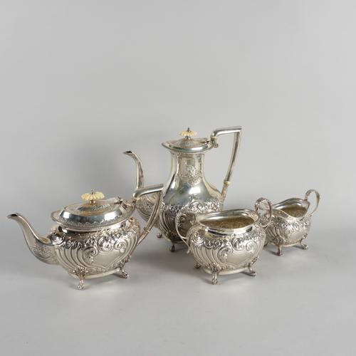 A SILVER FOUR PIECE TEA AND COFFEE SET (4)
