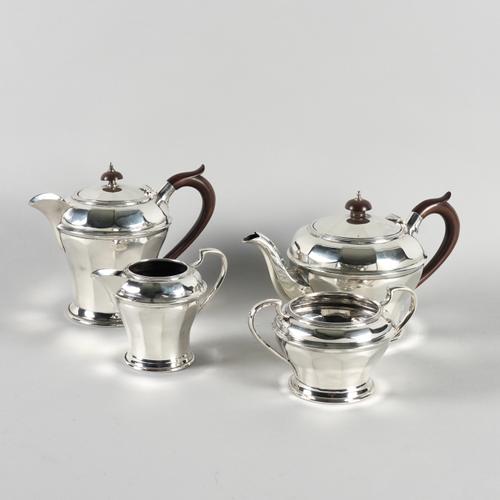 A SILVER FOUR PIECE TEA SET (4)