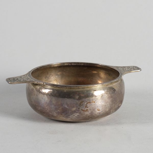 A SILVER TWIN HANDLE BOWL