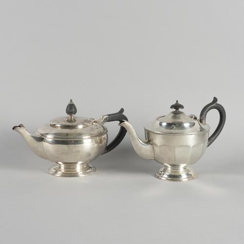 TWO SILVER TEAPOTS (2)
