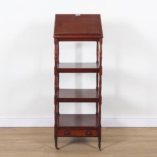 A VICTORIAN MAHOGANY FOUR TIER WHATNOT