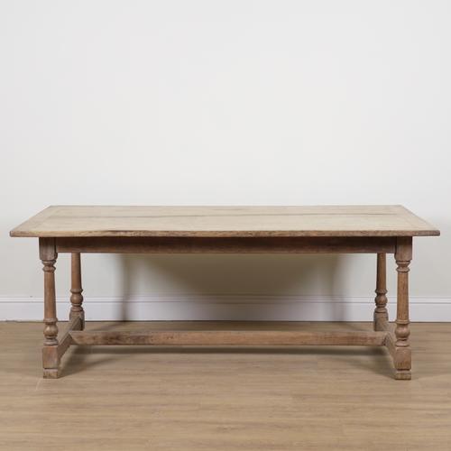 AN 18TH CENTURY AND LATER OAK REFECTORY TABLE