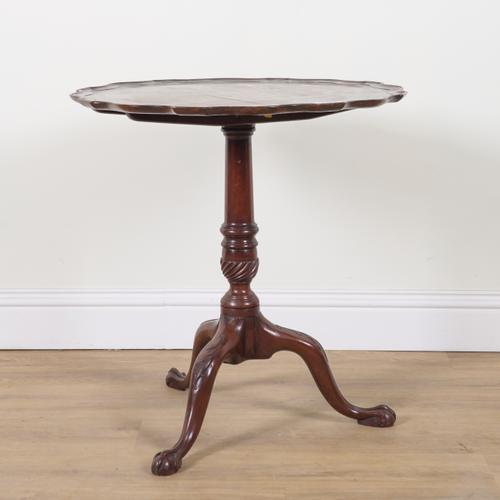 AN 18TH CENTURY AND LATER MAHOGANY SNAP TOP TRIPOD TABLE