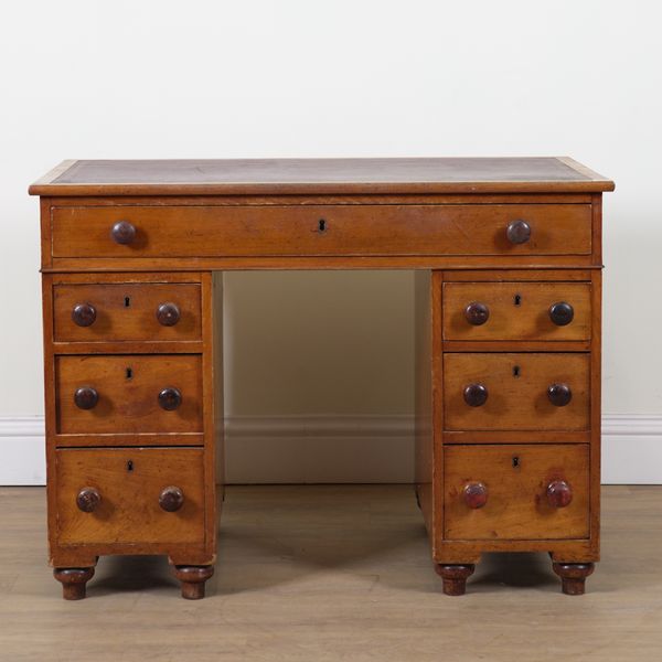 A VICTORIAN MAHOGANY PEDESTAL DESK