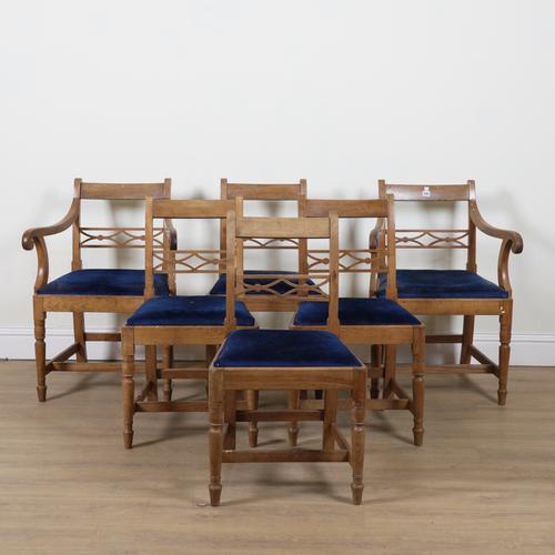 A SET OF SIX 19TH CENTURY FRUITWOOD BAR BACK DINING CHAIRS (6)