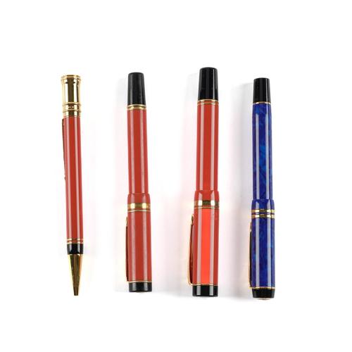 PARKER: FOUR DUOFOLD PENS INCLUDING TWO FOUNTAIN PENS (4)