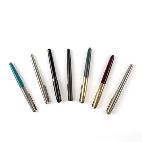 PARKER: A GROUP OF FOUNTAIN PENS AND A BALLPOINT PEN (7)