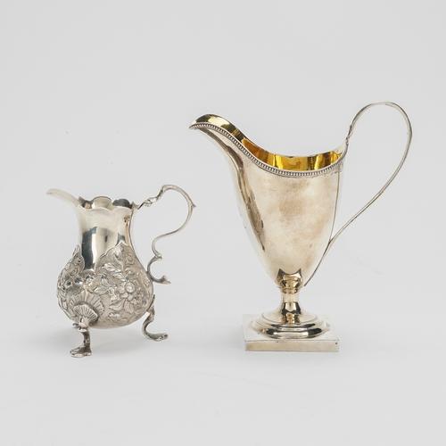 TWO SILVER CREAM JUGS (2)