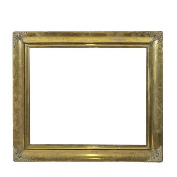 A 19TH CENTURY BRASS FRAMED RECTANGULAR WALL MIRROR