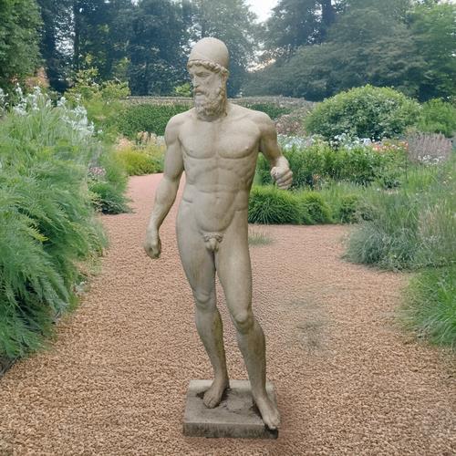 A FAUX MARBLE FIGURE OF THE FARNESE HERCULES