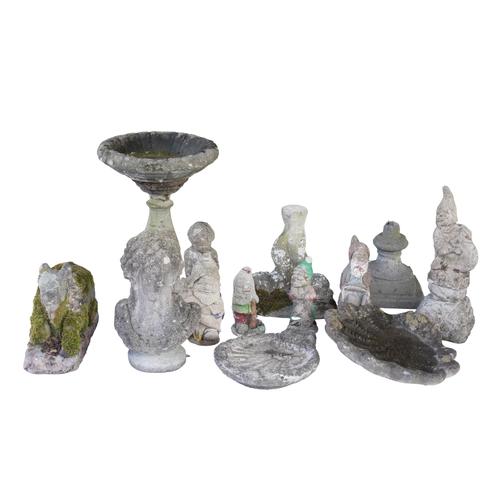 A RECONSTITUTED STONE CIRCULAR BIRD BATH (QTY)