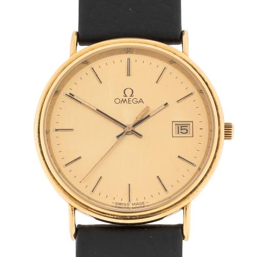 AN OMEGA QUARTZ DRESS WATCH