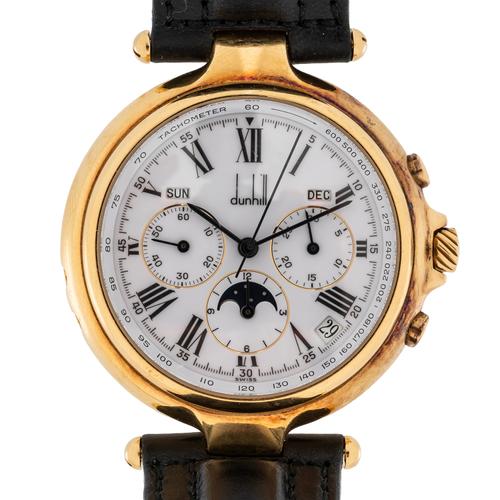 DUNHILL WATCH 18K GOLD TRIPLE CALENDAR CHRONO WITH MOONPHASE